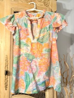 Rails Cotton Lightweight Top in Pastel Pink, Green and Cream